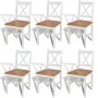 Sillas de comedor 6 unidades madera de pino blancas de vidaXL, Sillas de comedor - Ref: Foro24-271497, Precio: 294,14 €, Desc...
