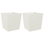 Jardineras 2 uds de acero blanco 50x50x50 cm en Macetas y jardineras | Comprar online en Foru.es