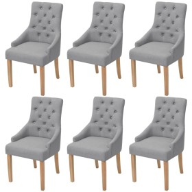 Sillas de comedor 6 unidades de tela gris claro de vidaXL, Sillas de comedor - Ref: Foro24-274422, Precio: 756,78 €, Descuent...