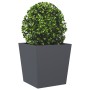 Jardineras 2 uds de acero gris antracita 50x50x50 cm en Macetas y jardineras | Comprar online en Foru.es