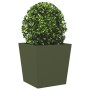 Jardinera de acero verde oliva 50x50x50 cm en Macetas y jardineras | Comprar online en Foru.es