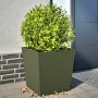 Jardineras 2 uds acero verde oliva 50x50x50 cm en Macetas y jardineras | Comprar online en Foru.es