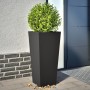 Jardineras 2 uds de acero negro 35x35x75 cm en Macetas y jardineras | Comprar online en Foru.es
