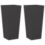 Jardineras 2 uds de acero negro 35x35x75 cm en Macetas y jardineras | Comprar online en Foru.es