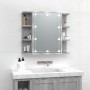 Mueble con espejo y LED color gris Sonoma 70x16,5x60 cm de vidaXL, Tocadores de baño - Ref: Foro24-820452, Precio: 69,91 €, D...