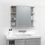 Mueble con espejo y LED color gris Sonoma 70x16,5x60 cm de vidaXL, Tocadores de baño - Ref: Foro24-820452, Precio: 69,91 €, D...
