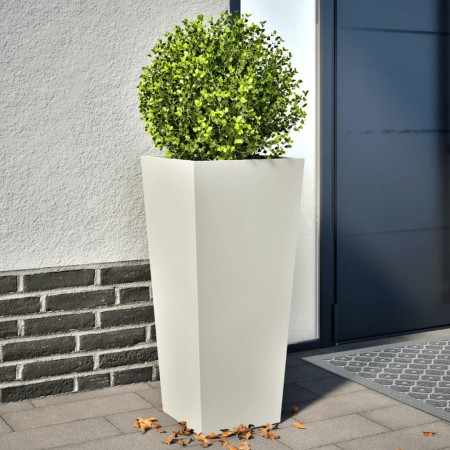 Jardineras 2 uds acero blanco 35x35x75 cm en Macetas y jardineras | Comprar online en Foru.es