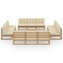 Muebles de jardín 13 piezas con cojines madera de pino maciza en Conjuntos de jardín | Comprar online en Foru.es