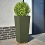 Jardineras 2 uds acero verde oliva 35x35x75 cm en Macetas y jardineras | Comprar online en Foru.es