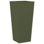 Jardineras 2 uds acero verde oliva 35x35x75 cm en Macetas y jardineras | Comprar online en Foru.es