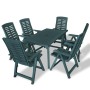 Juego de comedor de jardín 7 piezas plástico verde de vidaXL, Conjuntos de jardín - Ref: Foro24-275080, Precio: 831,62 €, Des...