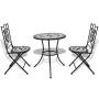Set mesa y sillas jardín 3 pzas baldosa cerámica blanco y negro de vidaXL, Conjuntos de jardín - Ref: Foro24-271772, Precio: ...