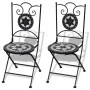 Set mesa y sillas jardín 3 pzas baldosa cerámica blanco y negro de vidaXL, Conjuntos de jardín - Ref: Foro24-271772, Precio: ...