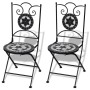 Set mesa y sillas jardín 3 pzas baldosa cerámica blanco y negro de vidaXL, Conjuntos de jardín - Ref: Foro24-271772, Precio: ...