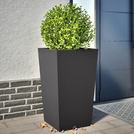 Jardineras 2 uds acero negro 45x45x75 cm en Macetas y jardineras | Comprar online en Foru.es
