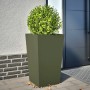 Jardinera de acero verde oliva 45x45x75 cm en Macetas y jardineras | Comprar online en Foru.es
