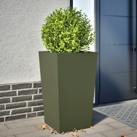 Jardinera de acero verde oliva 45x45x75 cm en Macetas y jardineras | Comprar online en Foru.es