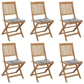 Sillas de jardín plegables 6 uds y cojines madera maciza acacia de vidaXL, Sillas de jardín - Ref: Foro24-3075008, Precio: 29...