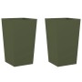 Jardineras 2 uds de acero verde oliva 45x45x75 cm en Macetas y jardineras | Comprar online en Foru.es