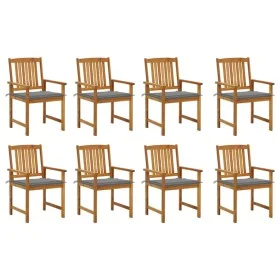 Sillas de jardín con cojines 8 uds madera maciza de acacia de vidaXL, Sillas de jardín - Ref: Foro24-3078167, Precio: 631,15 ...