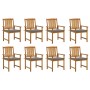Sillas de jardín con cojines 8 uds madera maciza de acacia de vidaXL, Sillas de jardín - Ref: Foro24-3078167, Precio: 654,53 ...