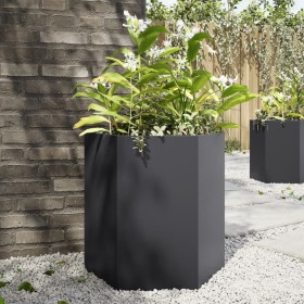 Jardineras hexagonales 2 uds acero negra 46x40x45 cm en Macetas y jardineras | Comprar online en Foru.es
