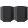 Jardineras hexagonales 2 uds acero negra 46x40x45 cm en Macetas y jardineras | Comprar online en Foru.es