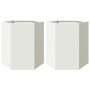 Jardineras hexagonales 2 uds acero blanco 46x40x45 cm en Macetas y jardineras | Comprar online en Foru.es