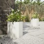 Jardineras hexagonales 2 uds acero blanco 46x40x45 cm en Macetas y jardineras | Comprar online en Foru.es