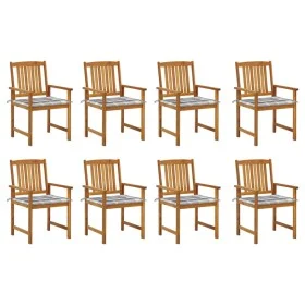 Sillas de jardín con cojines 8 uds madera maciza de acacia de vidaXL, Sillas de jardín - Ref: Foro24-3078180, Precio: 634,87 ...