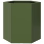 Jardinera hexagonal de acero verde 46x40x45 cm en Macetas y jardineras | Comprar online en Foru.es