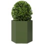 Jardineras hexagonales 2 uds acero verde oliva 46x40x45 cm en Macetas y jardineras | Comprar online en Foru.es