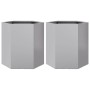 Jardineras hexagonales 2 uds acero inoxidable 46x40x45 cm en Macetas y jardineras | Comprar online en Foru.es