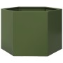 Jardinera hexagonal de acero verde oliva 69x60x45 cm en Macetas y jardineras | Comprar online en Foru.es