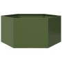 Jardinera hexagonal de acero verde oliva 104x90x45 cm en Macetas y jardineras | Comprar online en Foru.es