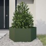 Jardinera hexagonal de acero verde oliva 104x90x45 cm en Macetas y jardineras | Comprar online en Foru.es