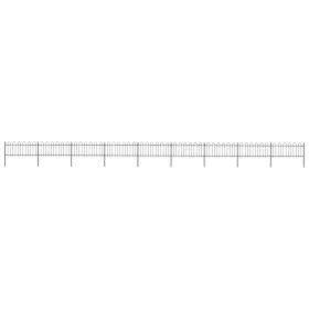 Gartenzaun mit schwarzen Stahlringspitzen 15,3 x 0,8 m von vidaXL, Zaunpaneele - Ref: Foro24-277655, Preis: 572,57 €, Rabatt: %