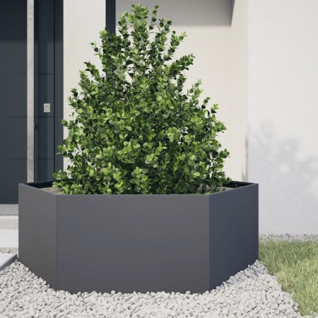 Jardinera hexagonal acero gris antracita 138x120x45 cm en Macetas y jardineras | Comprar online en Foru.es