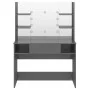 Schminktisch mit LED-Lichtern, glänzendes graues MDF, 100x40x135 cm. von vidaXL, Schlafzimmerkommoden - Ref: Foro24-331543, P...