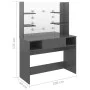 Tocador de maquillaje luces LED MDF gris brillo 100x40x135 cm by vidaXL, Bedroom Dressers - Ref: Foro24-331543, Price: 201,32...