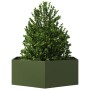 Jardinera hexagonal de acero verde oliva 138x120x45 cm en Macetas y jardineras | Comprar online en Foru.es
