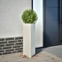 Jardinera triangular acero blanco 30x26x75 cm en Macetas y jardineras | Comprar online en Foru.es