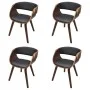 Sillas de comedor 4 uds madera curvada piel sintética marrón de vidaXL, Sillas de comedor - Ref: Foro24-270044, Precio: 717,5...