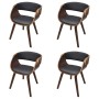 Sillas de comedor 4 uds madera curvada piel sintética marrón de vidaXL, Sillas de comedor - Ref: Foro24-270044, Precio: 672,4...