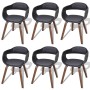 Sillas de comedor 6 uds madera curvada cuero sintético negro de vidaXL, Sillas de comedor - Ref: Foro24-271950, Precio: 870,6...