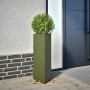 Jardinera triangular acero verde oliva 30x26x75 cm en Macetas y jardineras | Comprar online en Foru.es