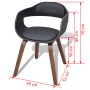 Sillas de comedor 6 uds madera curvada cuero sintético negro de vidaXL, Sillas de comedor - Ref: Foro24-271950, Precio: 870,6...