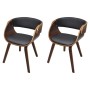 Sillas de comedor 2 uds madera curvada piel sintética marrón de vidaXL, Sillas de comedor - Ref: Foro24-270043, Precio: 338,3...