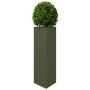 Jardineras triangulares 2 uds acero verde oliva 30x26x75 cm en Macetas y jardineras | Comprar online en Foru.es