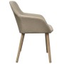 Sillas de comedor 6 uds tela beige y madera maciza de roble de vidaXL, Sillas de comedor - Ref: Foro24-270571, Precio: 701,17...